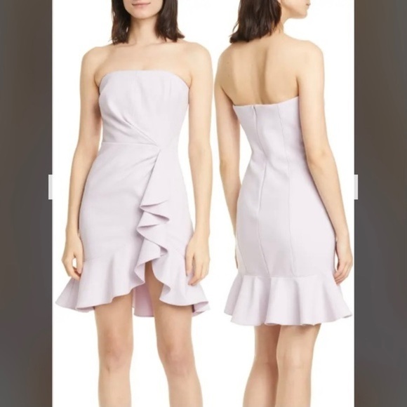 CINQ À SEPT Cassandra Strapless Ruffle Dress Sz 12 - Picture 5 of 11